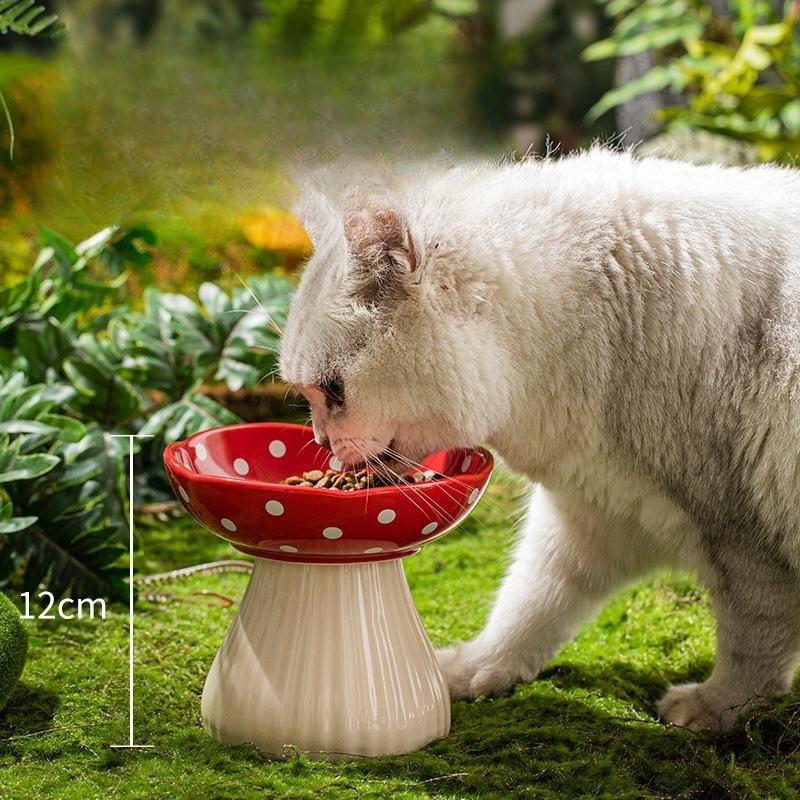 Large Mushroom Ceramic Cat Bowl – 2 Styles - Image 6