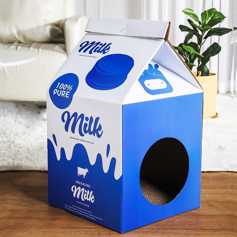 Milk Carton Cat House (M) – Tall, 14 Printed Designs - Image 4