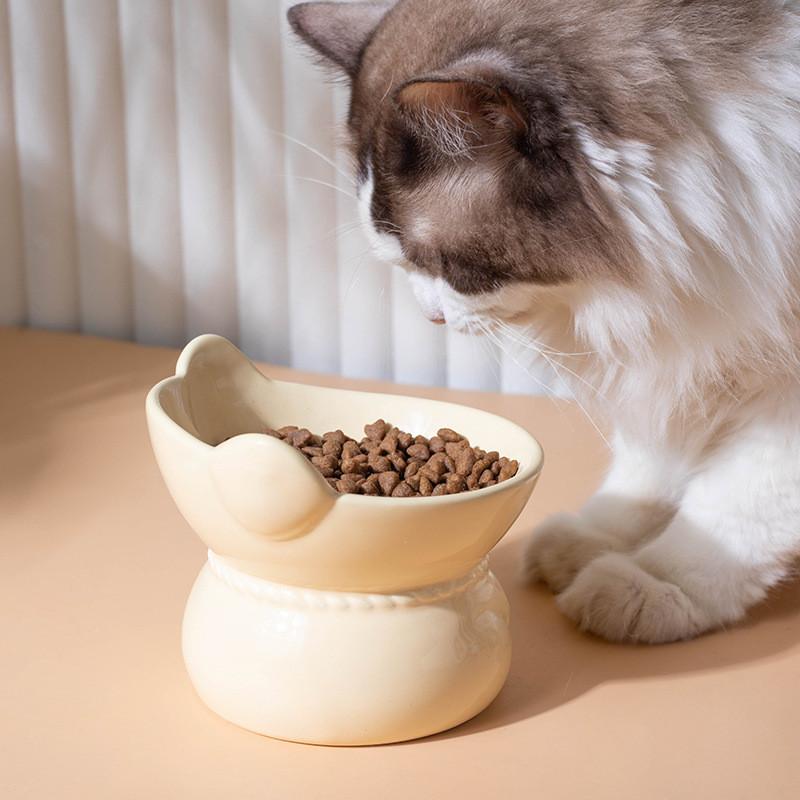 Cat Head Ceramic Bowl – Anti-Tip High-Foot Feeder - Image 3