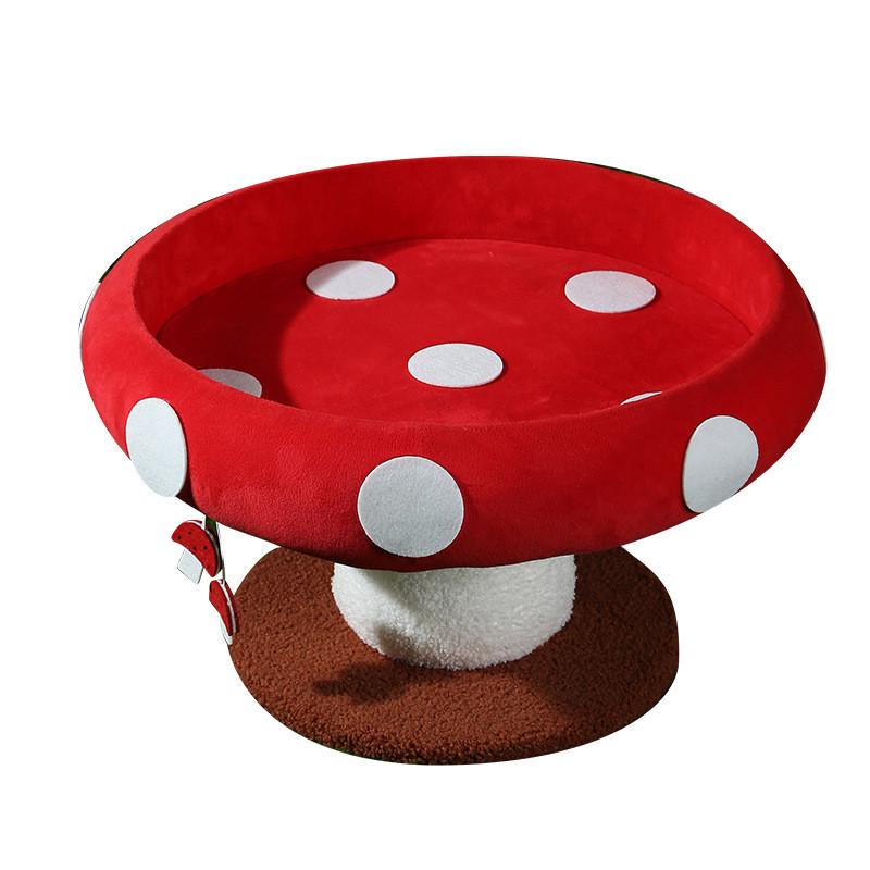 Red Mushroom Cat Bed & Scratching Post – Sisal Tree