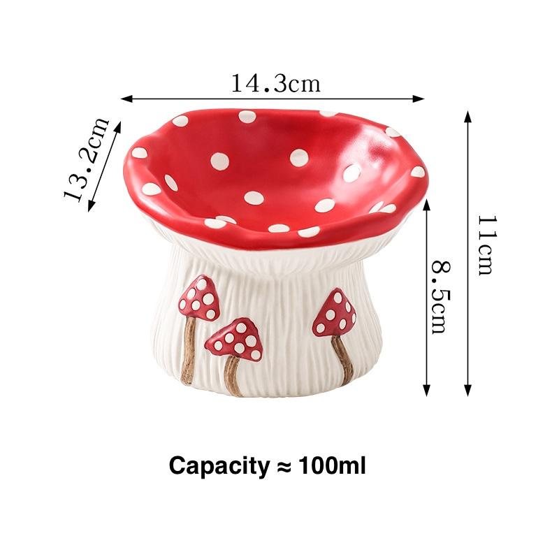 Large Mushroom Ceramic Cat Bowl – 2 Styles - Image 2