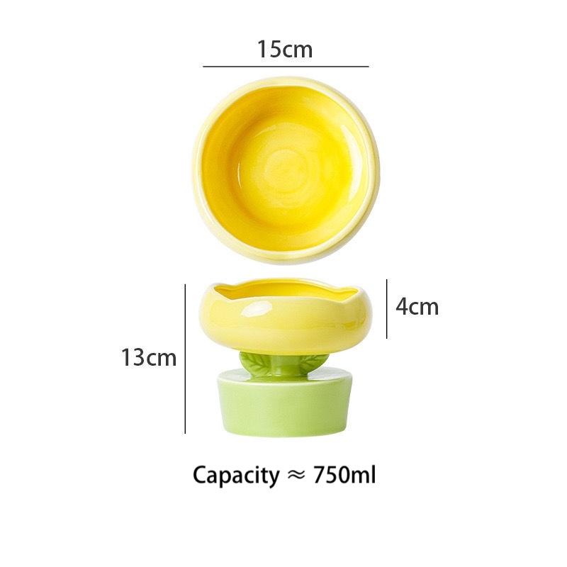 Flower Ceramic Cat Bowl – Raised Anti-Tip, 4 Colours - Image 14