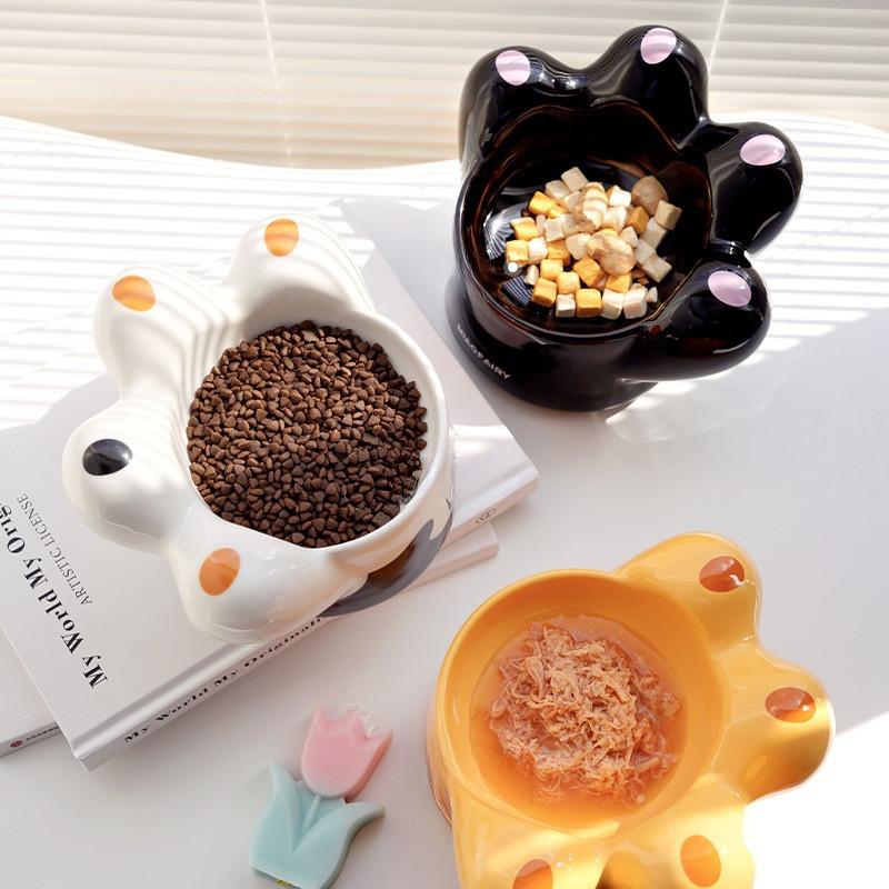 Cat Paw Macaron Ceramic Bowl – Premium Anti-Tip Feeder - Image 4