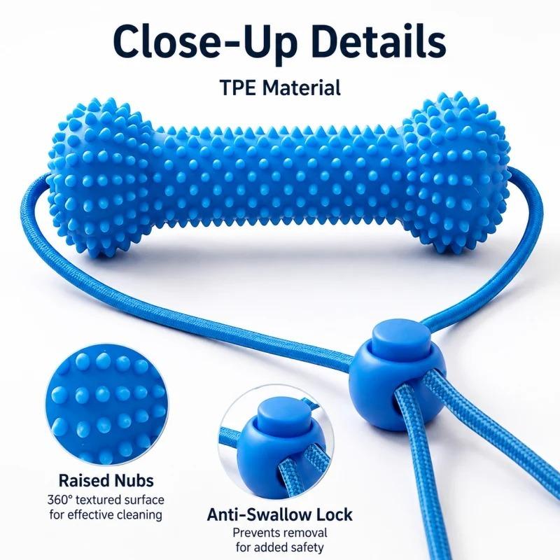 Dog Dental Chew Rope Toy – Daily Teeth Cleaning Squeaker - Image 6