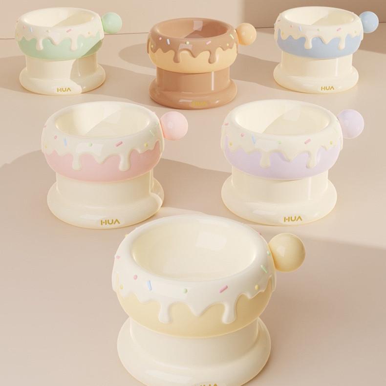 Twin Donut Ceramic Cat Bowl – Double Dish Feeding Station - Image 2