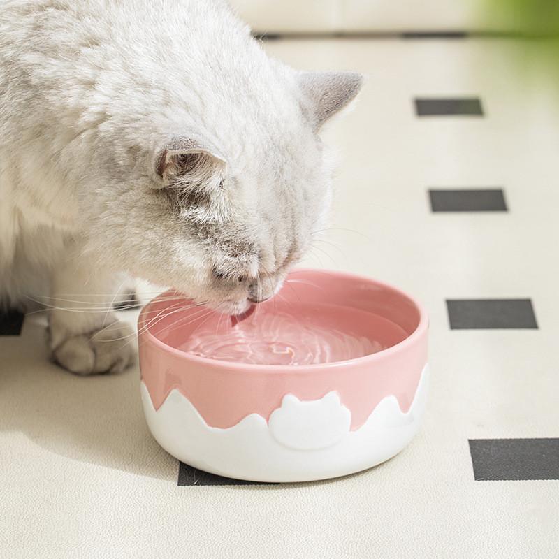 Drip Glaze Ceramic Cat Bowl – High & Low, 3 Colours - Image 10