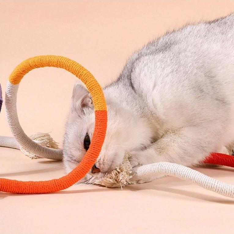 Cotton Rope Cat Chew Toy – 70 cm Teeth Grinding Braid - Image 3