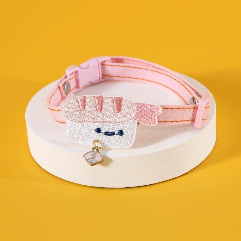 Japanese Embroidered Pet Collar – 18 Designs with Bell - Image 4