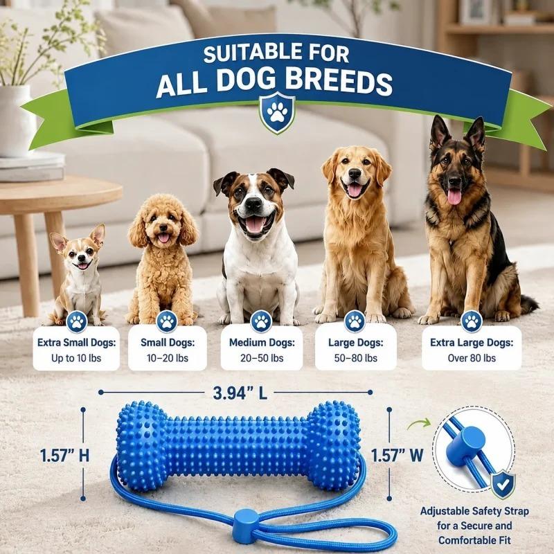 Dog Dental Chew Rope Toy – Daily Teeth Cleaning Squeaker - Image 5