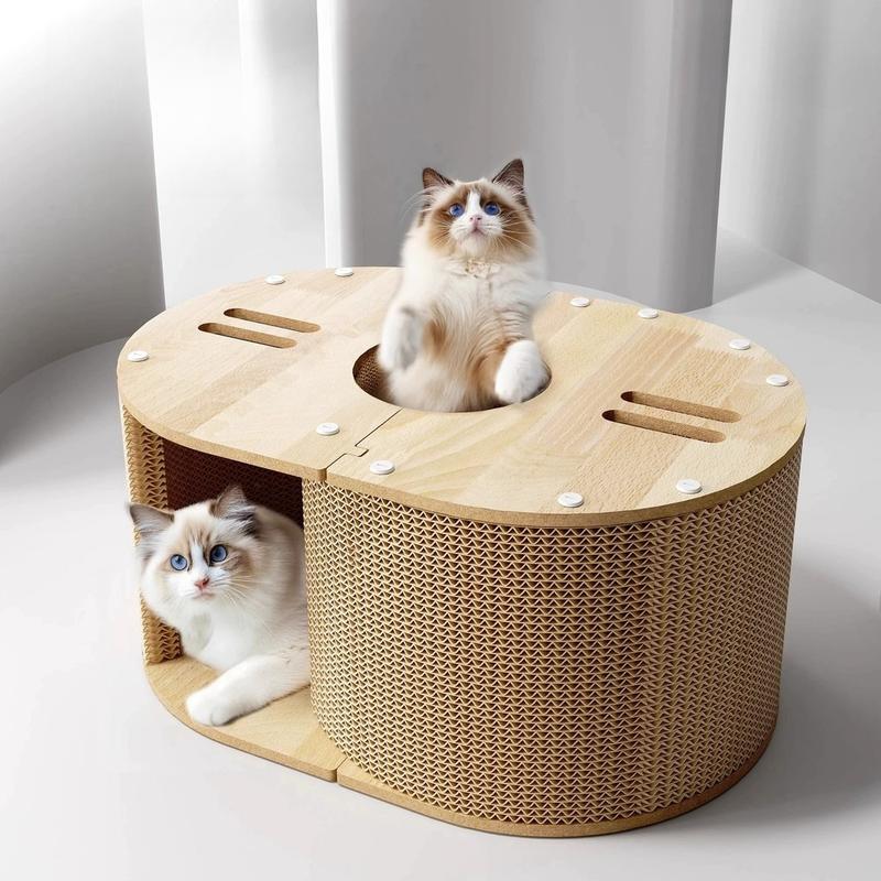 Corrugated Cat Tunnel Scratcher – Multi-Hole House Bed - Image 3