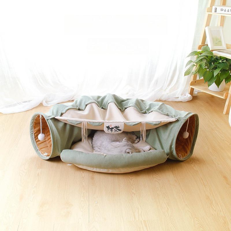 Matcha Cat Tunnel Bed – Foldable Café Series House - Image 2
