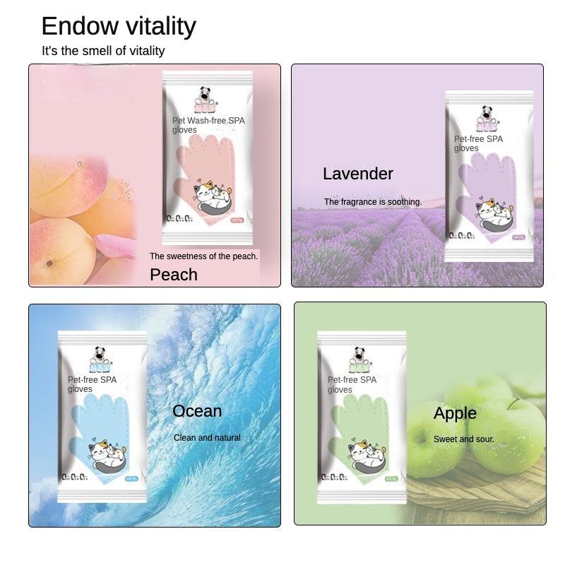 Pet Bath-Free Cleaning Glove Wipes – 6 Pcs, 4 Scents - Image 8