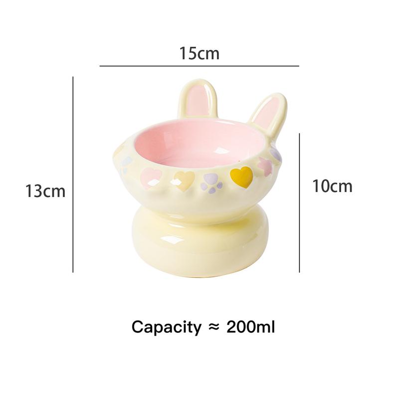 Super Cat Ceramic Bowl – Yellow or Pink, 200 ml