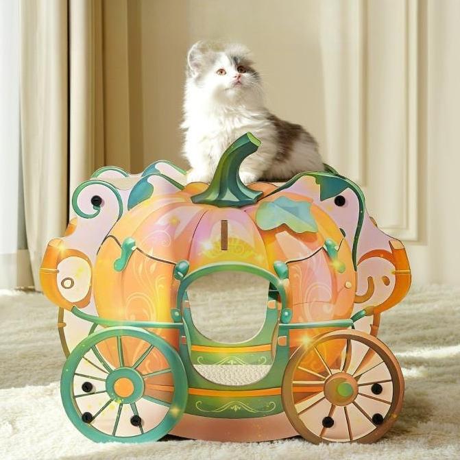 Pumpkin Carriage Cat Scratcher Bed – Double Layer
