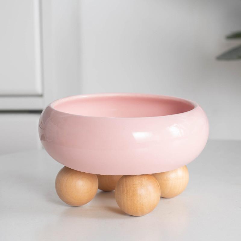 Round Ceramic Cat Bowl on Wood Base – 1 or 2 Layer - Image 15