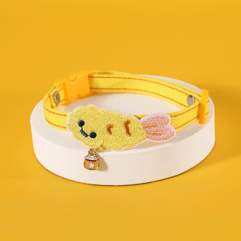 Japanese Embroidered Pet Collar – 18 Designs with Bell - Image 2