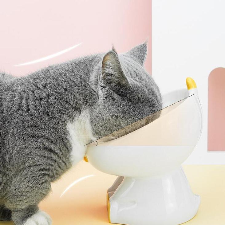 Duckling Ceramic Pet Bowl – Elevated Cat & Dog Dish - Image 4