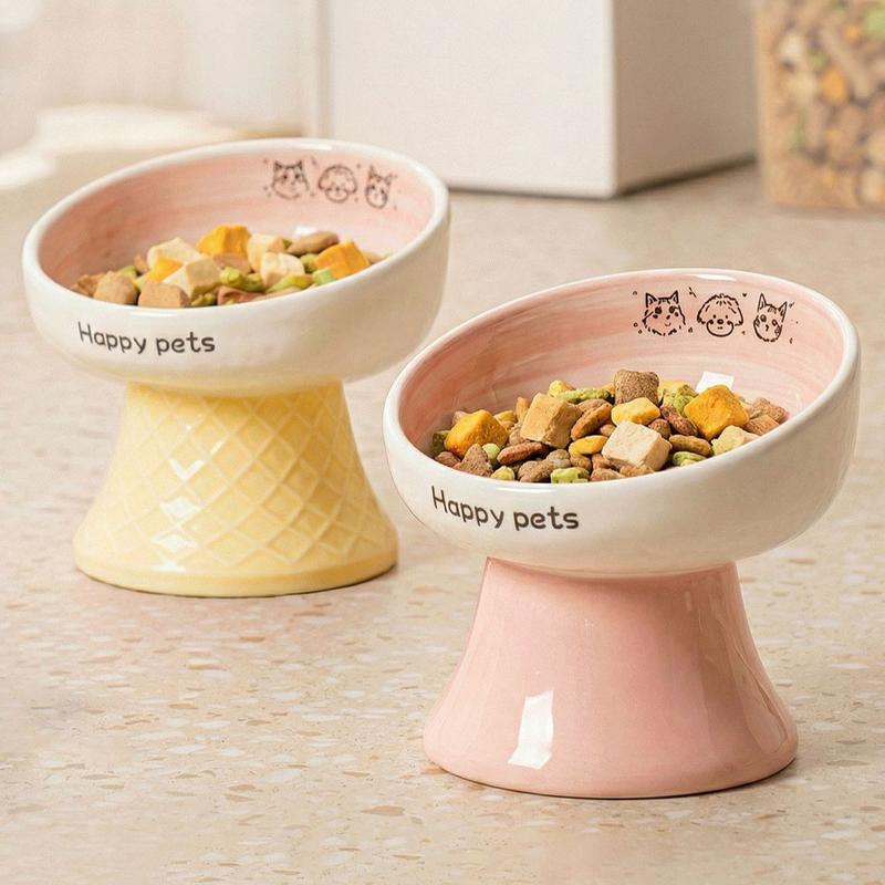 Mangkuk Kucing Seramik Bertekstur 3P – 6 Pilihan, 2 Ketinggian - Image 7