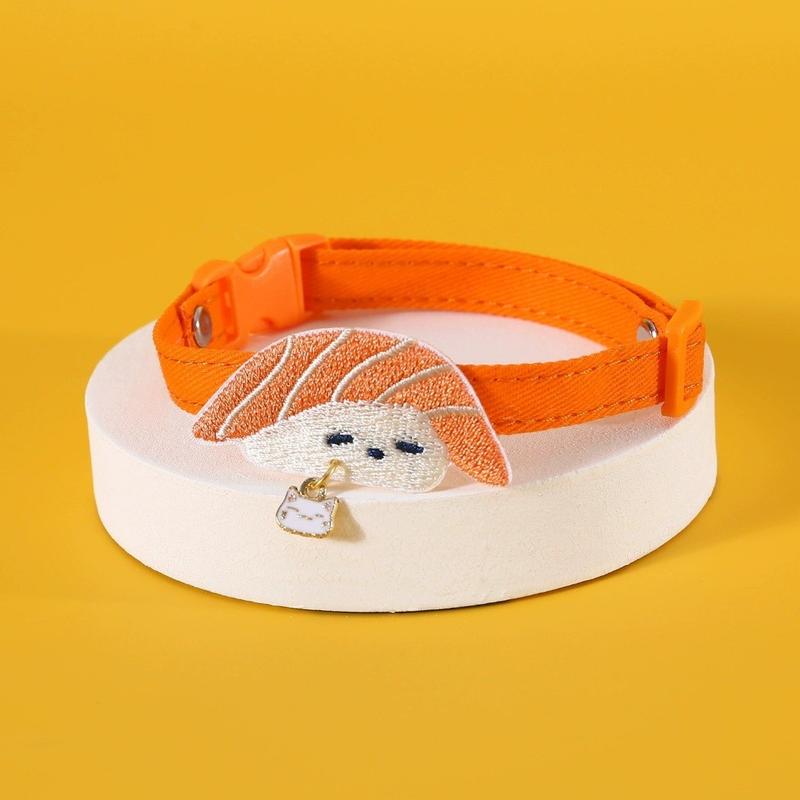 Japanese Embroidered Pet Collar – 18 Designs with Bell - Image 3