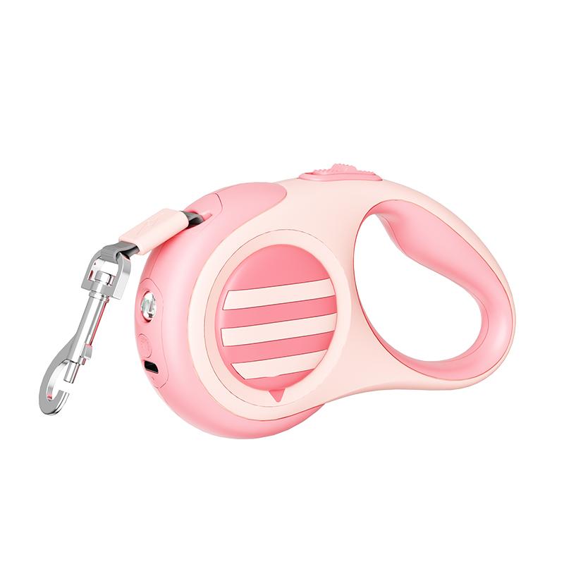 Retractable Dog Leash 5 m with LED Light – Pink or Yellow
