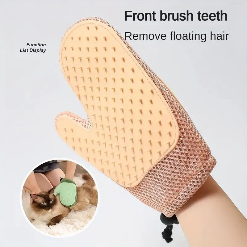 Pet Grooming Glove & Slicker Brush – Deshedding Mitt - Image 4