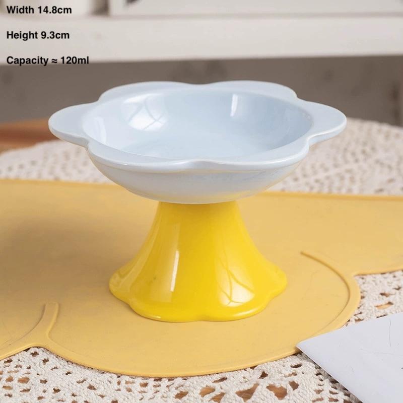Flower Ceramic Cat Bowl 148 – G & M Shapes, 3 Colours - Image 6