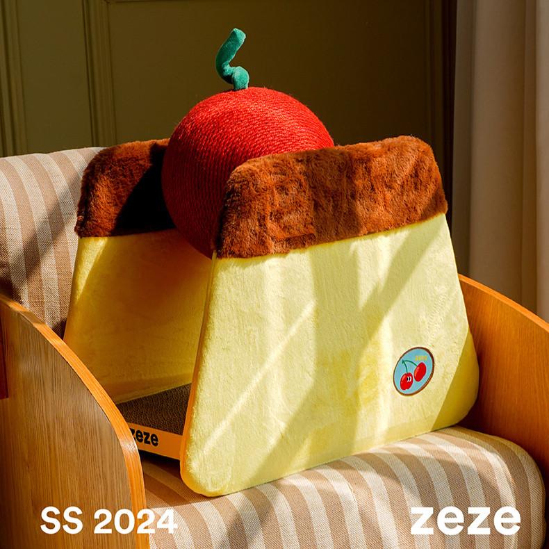Zeze Pudding Cat Scratcher – Cherry Ball Climbing Post