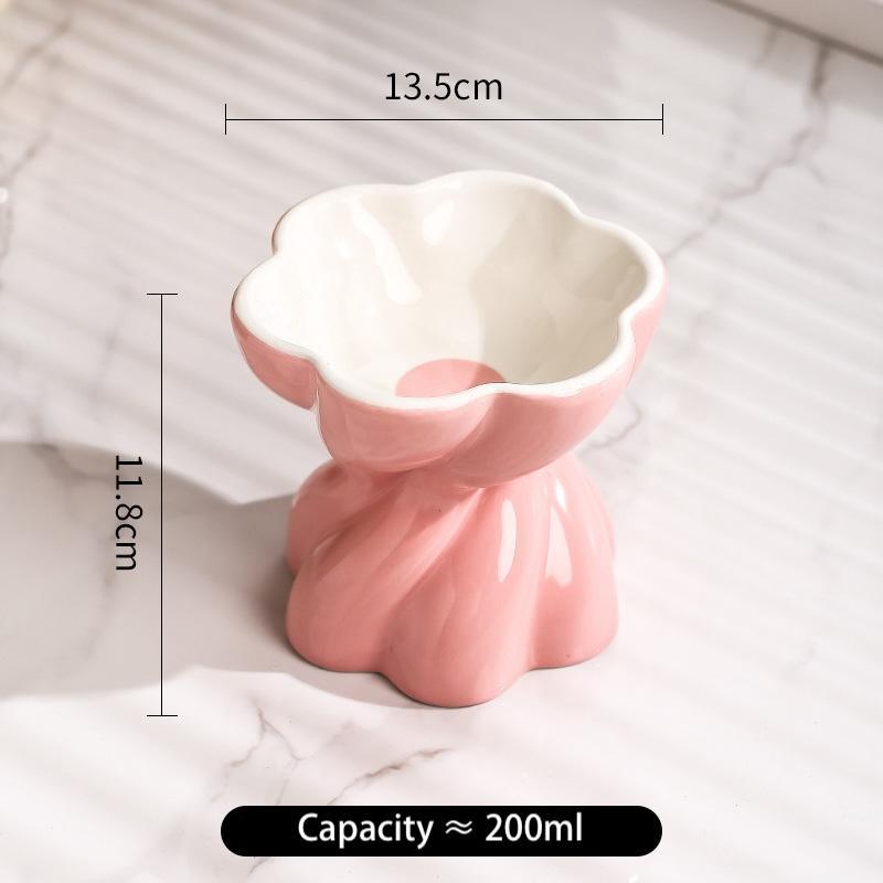 Flower Ceramic Cat Bowl Z135 – 200 ml, 3 Colours