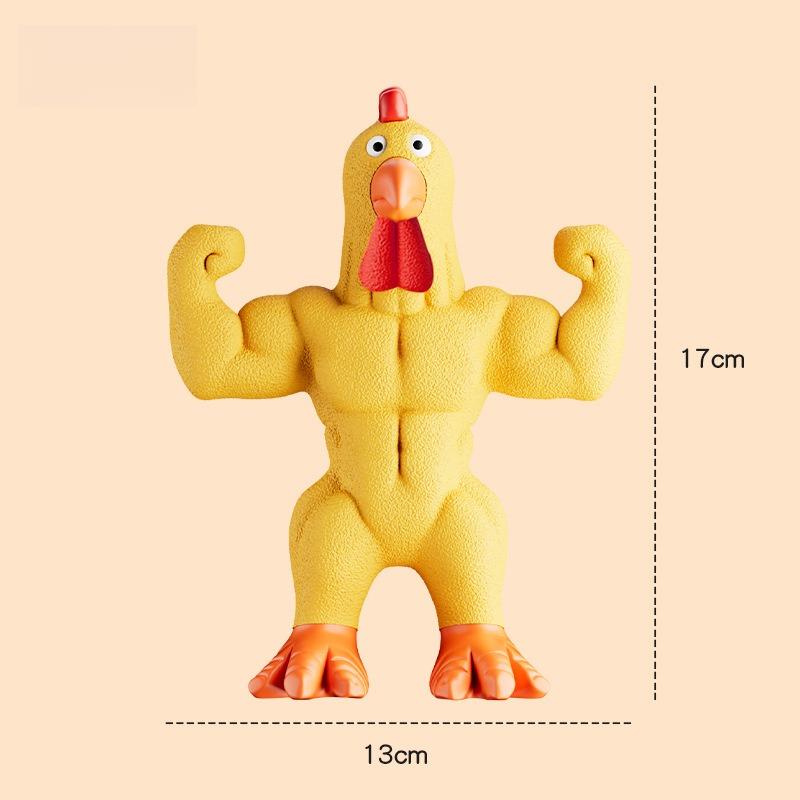 Muscle Chicken & Duck Dog Toy – 17 cm Squeaker