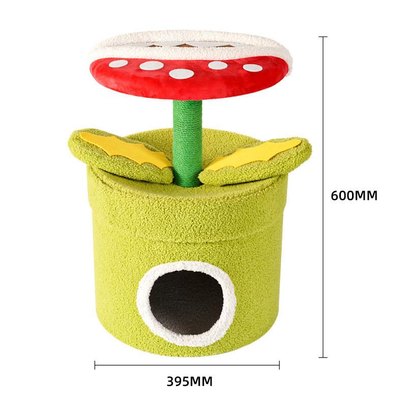 Piranha Plant Cat Tree – Sisal Scratcher & Hideaway Bed - Image 4