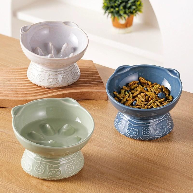 Stone Glaze Ceramic Cat Bowl – 4 Colours - Image 5