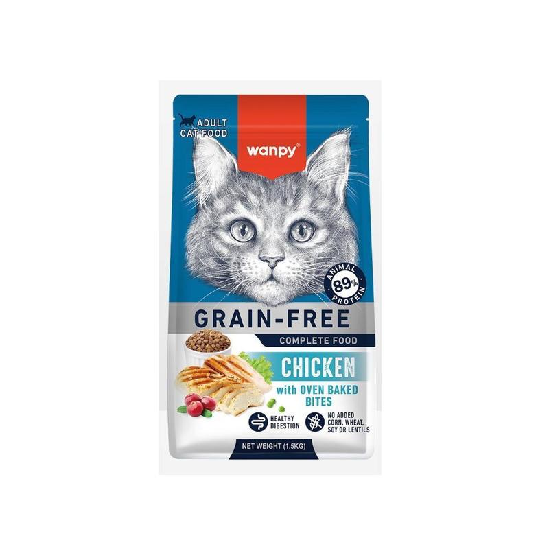 Makanan Kucing Bebas Bijirin Wanpy – 1.5kg & 8kg, 4 Resipi