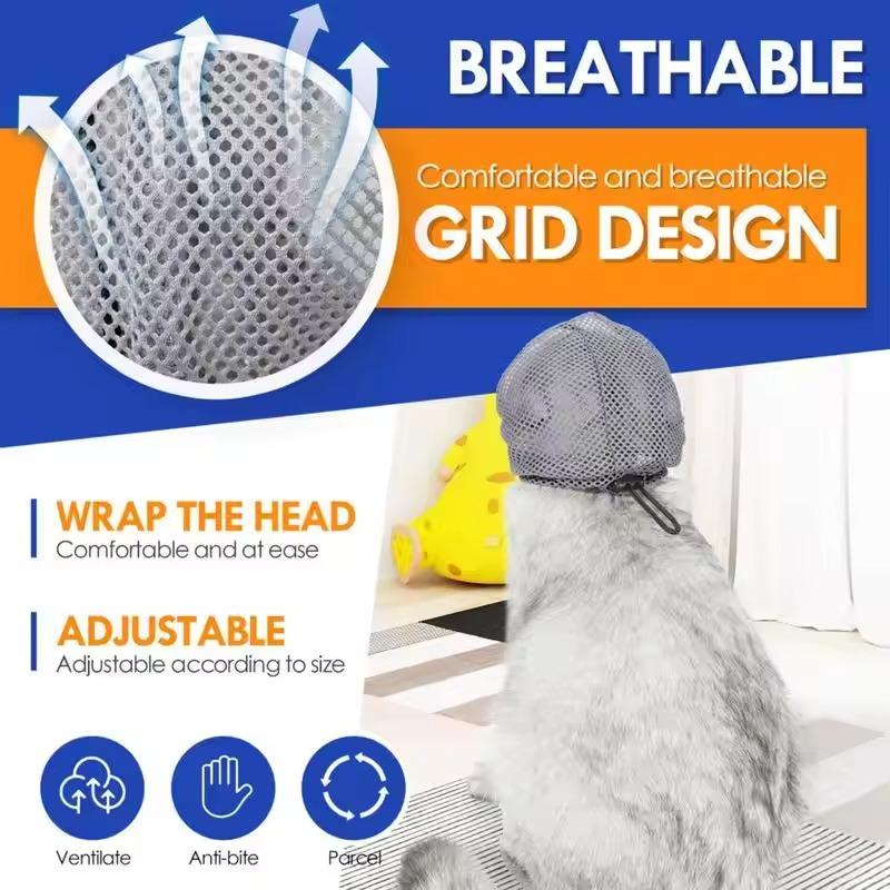 Cat Grooming Hood – Anti-Bite Breathable Head Cover - Image 3