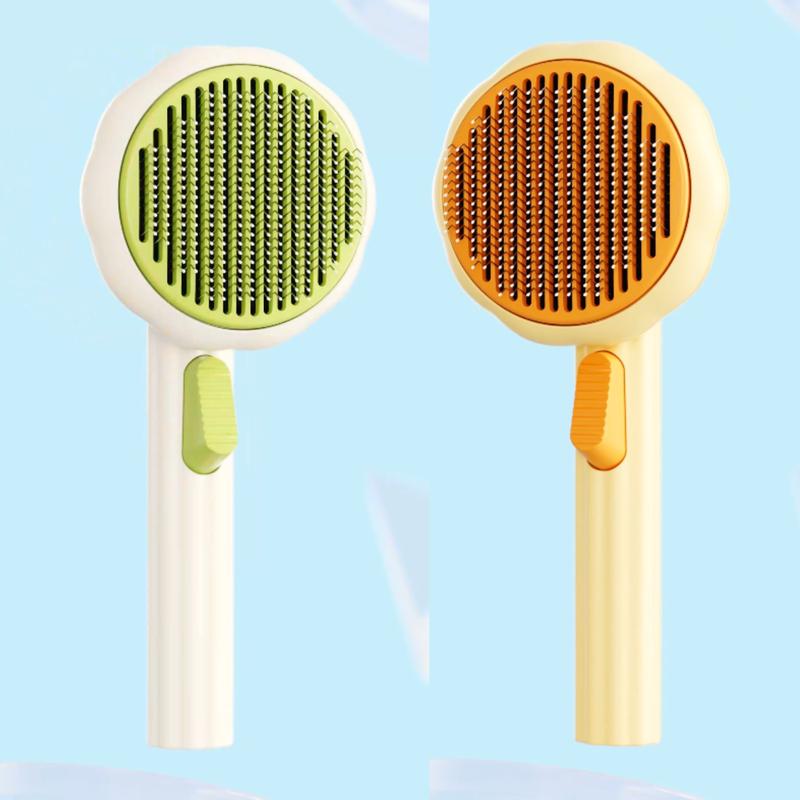 AIWO Sunflower & Pumpkin Pet Brush – Self-Cleaning