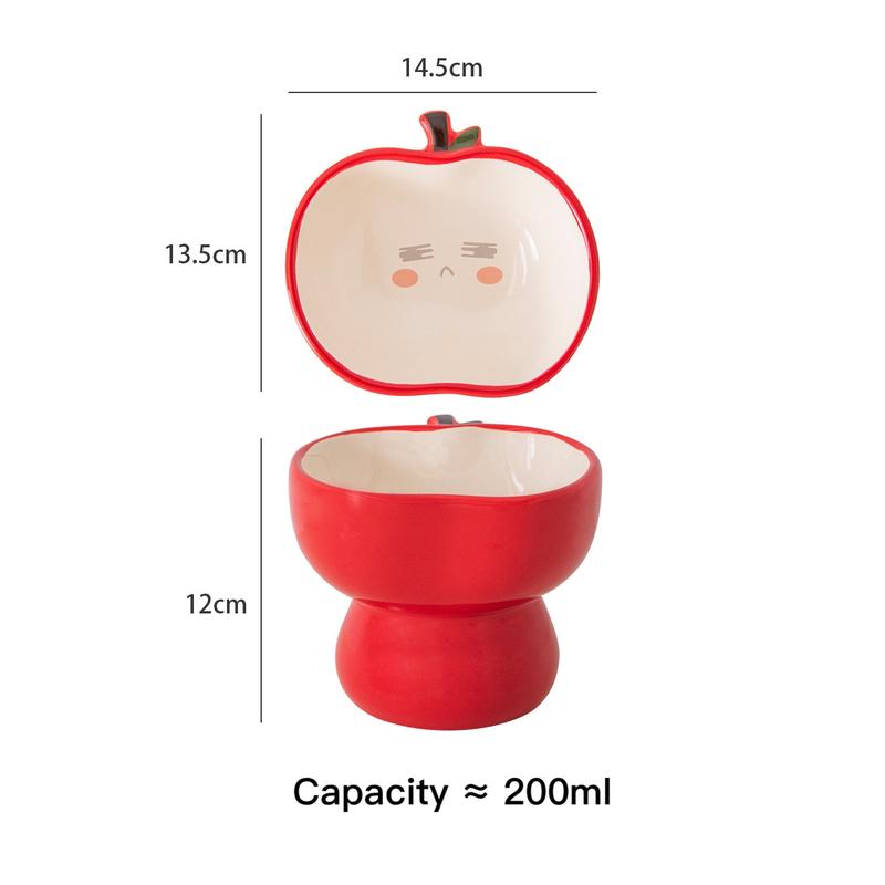Apple Ceramic Cat Bowl – O & M Shapes, 3 Colours - Image 5
