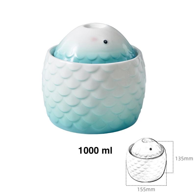 Ceramic Fish Water Fountain 1 L – 3 Colours
