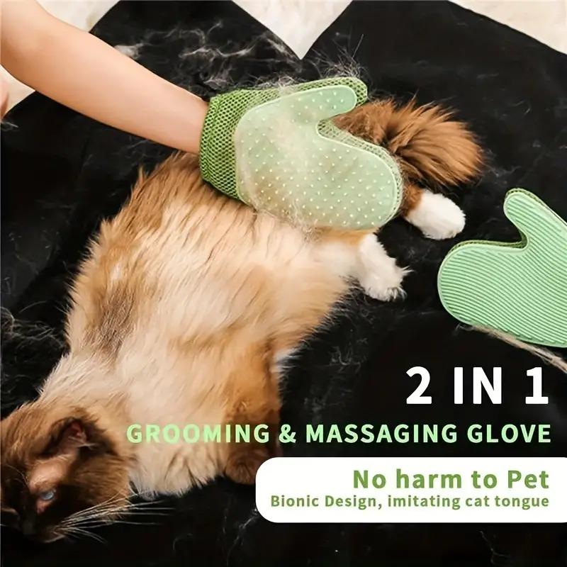 Pet Grooming Glove & Slicker Brush – Deshedding Mitt - Image 2