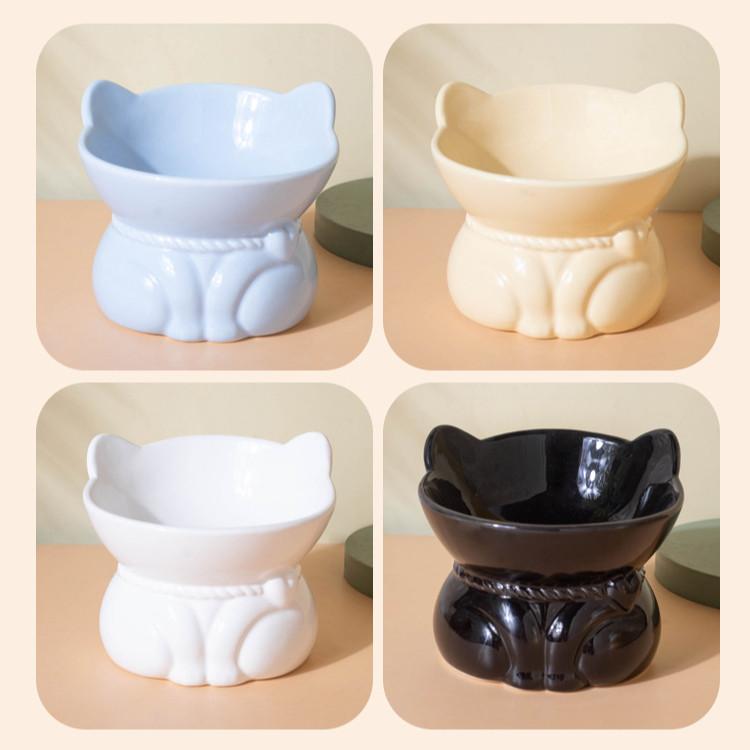 Cat Head Ceramic Bowl – Anti-Tip High-Foot Feeder - Image 7