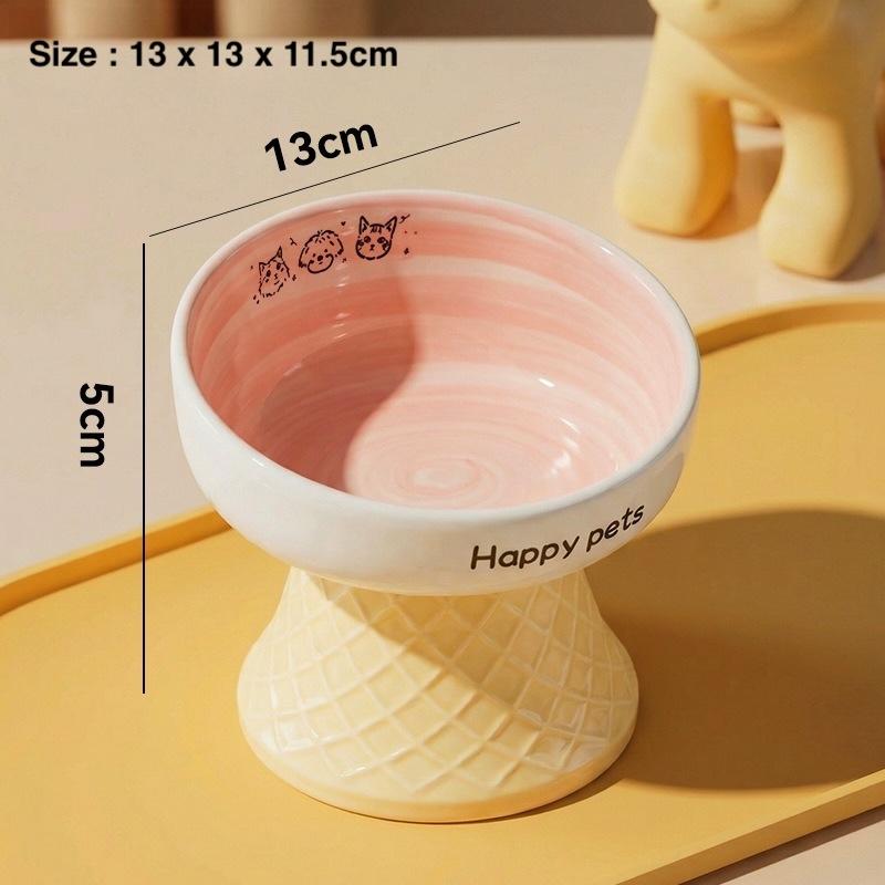 Ice Cream Ceramic Cat Bowl HP – 12 Options, 2 Heights - Image 2