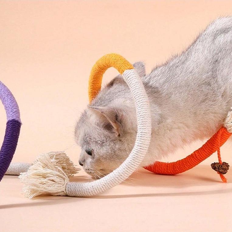 Cotton Rope Cat Chew Toy – 70 cm Teeth Grinding Braid - Image 2