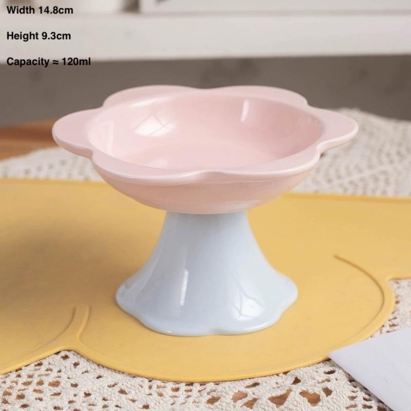 Flower Ceramic Cat Bowl 148 – G & M Shapes, 3 Colours - Image 4