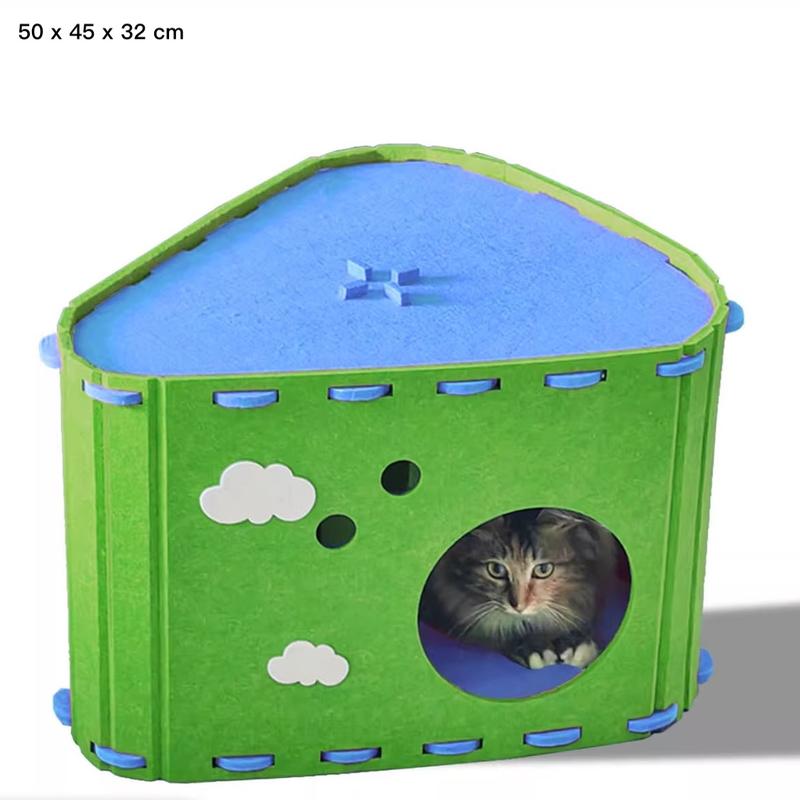 Rumah Kucing Felt – Bumbung-A & Pondok, 6 Reka Bentuk - Image 6