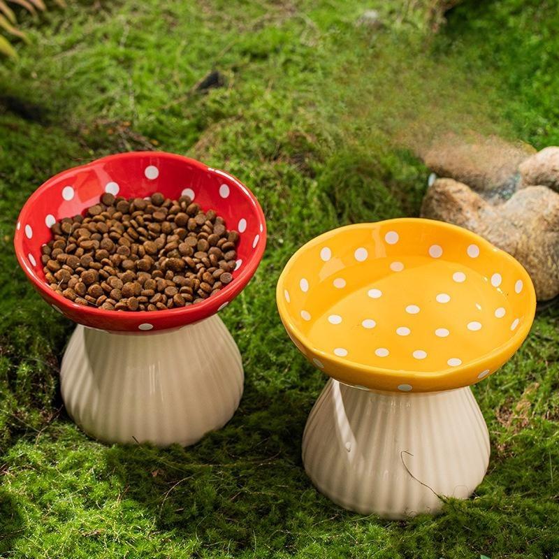 Large Mushroom Ceramic Cat Bowl – 2 Styles - Image 4