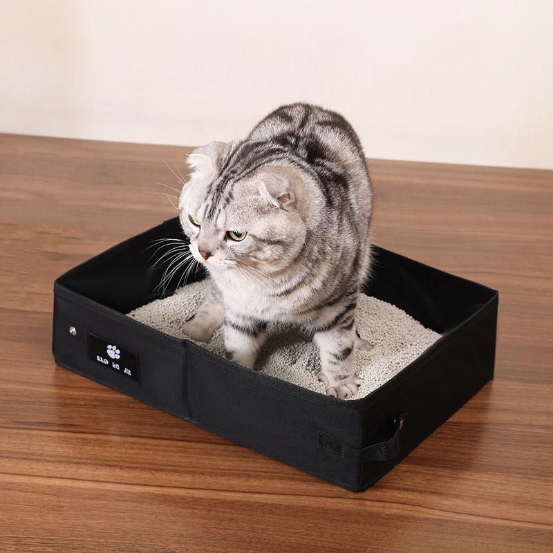 Foldable Oxford Cloth Litter Box – Waterproof Travel Tray - Image 2