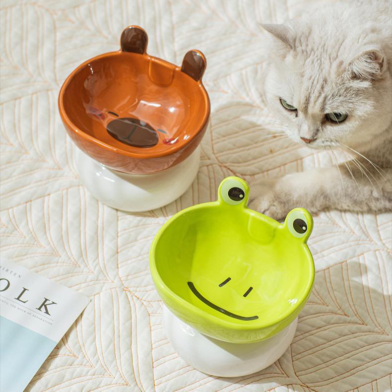 Frog Ceramic Cat Bowl – Large Anti-Knockover High Feet - Image 6