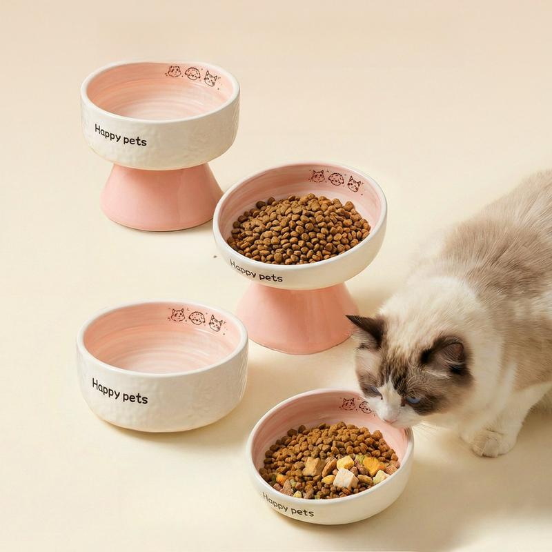 Mangkuk Kucing Seramik Bertekstur 3P – 6 Pilihan, 2 Ketinggian - Image 8