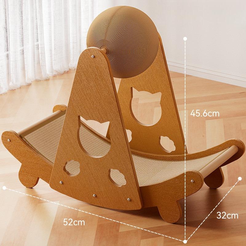 Sisal Scratcher Lounger Bed – Curved Board with Ball