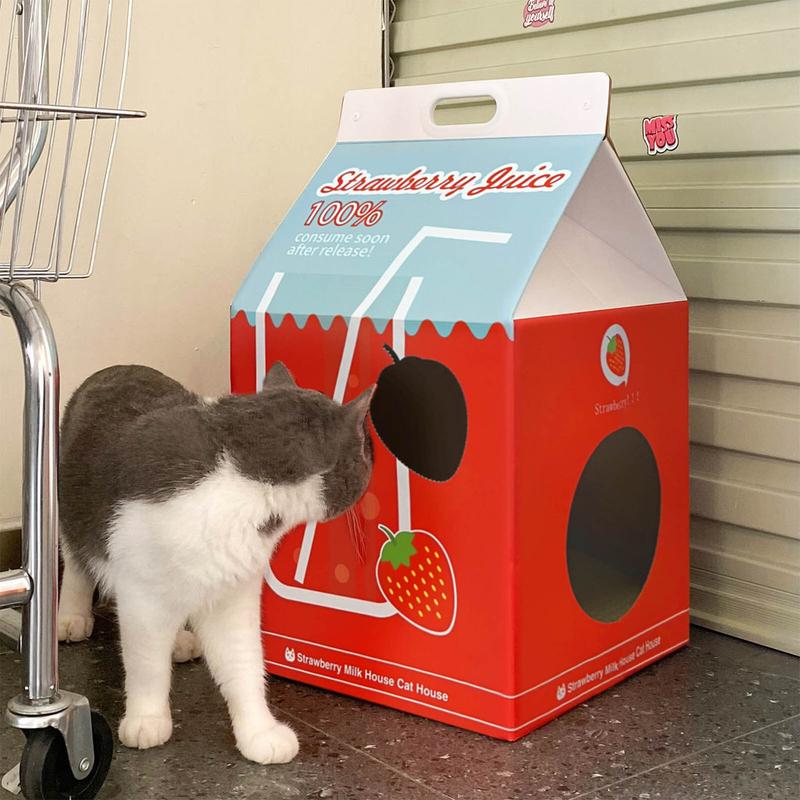 Milk Carton Cat House (M) – Tall, 14 Printed Designs - Image 12