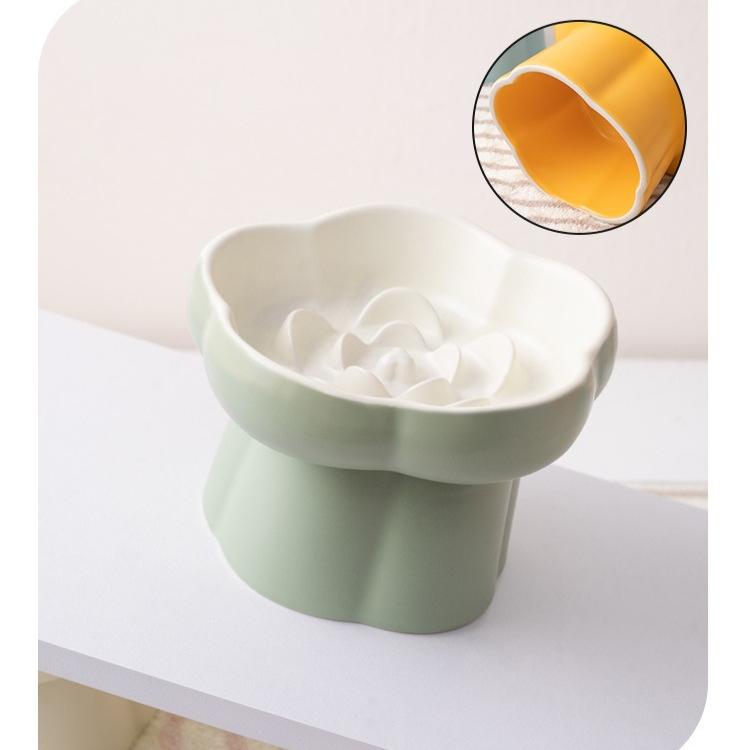 Flower Raised Ceramic Cat Bowl F14 – 4 Colours - Image 12