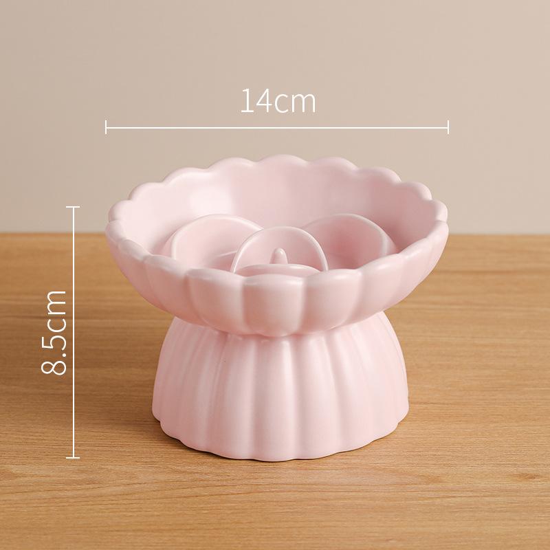 Flower Raised Ceramic Cat Bowl F14 – 4 Colours - Image 2